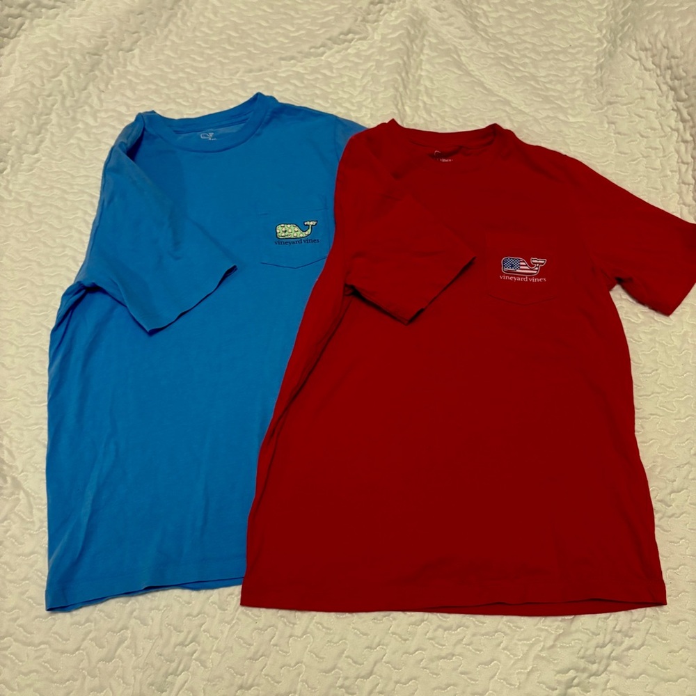 Set of 2 Boys Vineyard Vines Pocket Tees 🇺🇸⚾️ 🐳